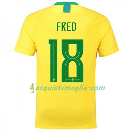 Divisa di Calcio Brasile Fred 18 Prima Mondiali 2018